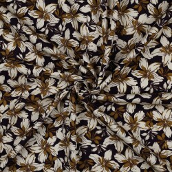ROSELLA STRETCH BLOEMEN - DONKERPAARS