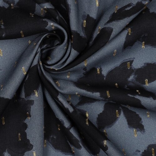 VISCOSE LUREX DIGITAL FLOWERS - BLEU