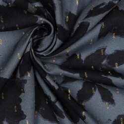 VISCOSE LUREX DIGITAL FLOWERS - BLEU
