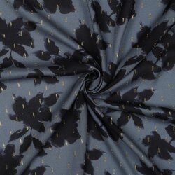 VISCOSE LUREX DIGITAL FLOWERS - BLEU