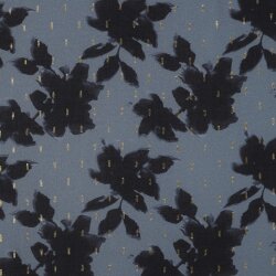 VISCOSE LUREX DIGITAL FLOWERS - BLEU