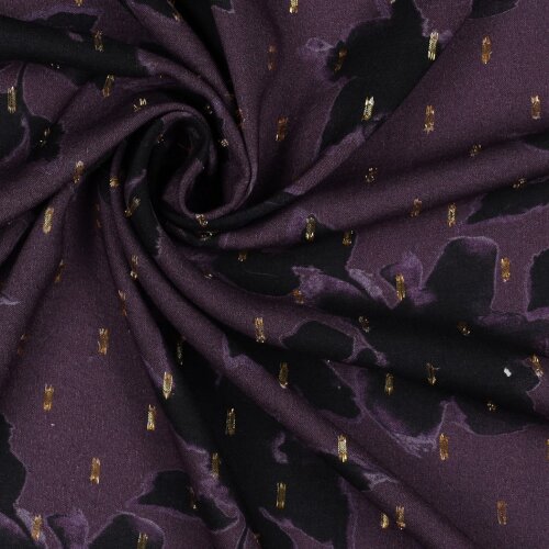 VISCOSE LUREX DIGITAL FLOWERS - VIOLET