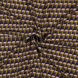 Viskose Popeline Stretch GEOMETRIC - dunkellila