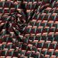 Viskose Popeline Stretch GEOMETRIC - dunkeweinrot