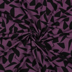 VISCOSE POPLIN STRETCH ABSTRACT - VIOLET