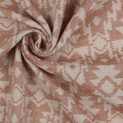 DOUBLE GAUZE JACQUARD AZTEC - COGNAC