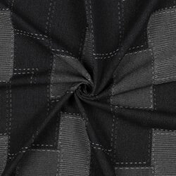 JEANS JACQUARD PATCHWORK - BLACK