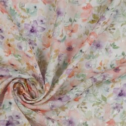 VISCOSE DOBBY FLOWERS - PASTEL