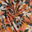 VISCOSE POPLIN STRETCH FLOWERS - ORANGE