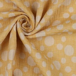 DOUBLE GAUZE JACQUARD DOTS - DARK YELLOW