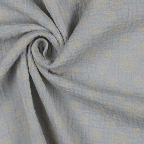 DOUBLE GAUZE JACQUARD DOTS - LIGHT BLUE
