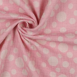DOUBLE GAUZE JACQUARD DOTS - PINK
