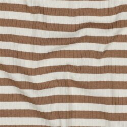 Rippenjersey Gestreift - rehbraun
