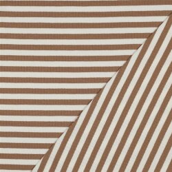 Rippenjersey Gestreift - rehbraun