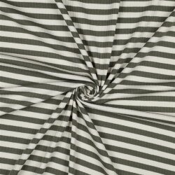 Rippenjersey Gestreift - gurkengrün