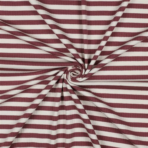 Rippenjersey Gestreift - beere