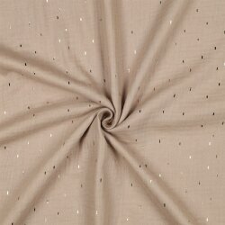 Musselin Gold Striche - beige