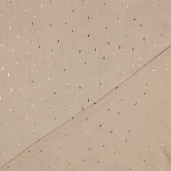 Musselin Gold Striche - beige