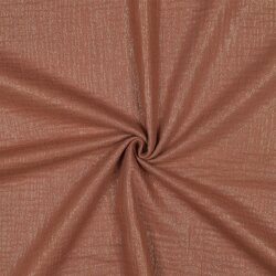 Musselin feine Glitzerpunkte - cognac