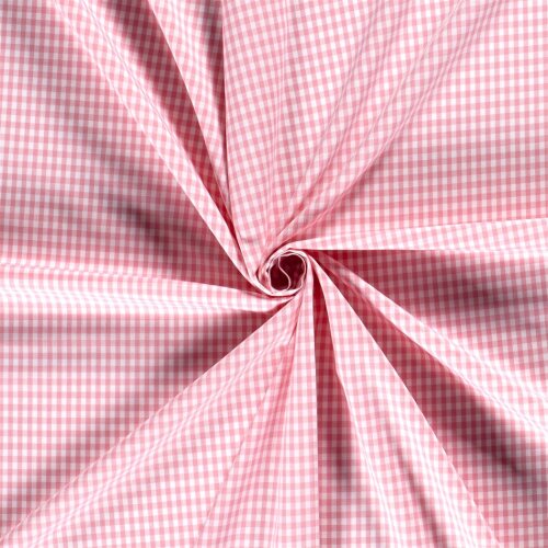Baumwollpopeline garngefärbt Vichy Karo 5mm - rosa