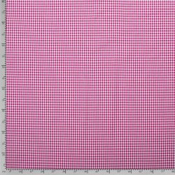 Popeline di cotone tinto in filo a quadri Vichy 5 mm - rosa