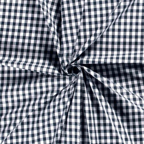 Cotton poplin yarn-dyed - Vichy check 10mm midnight blue