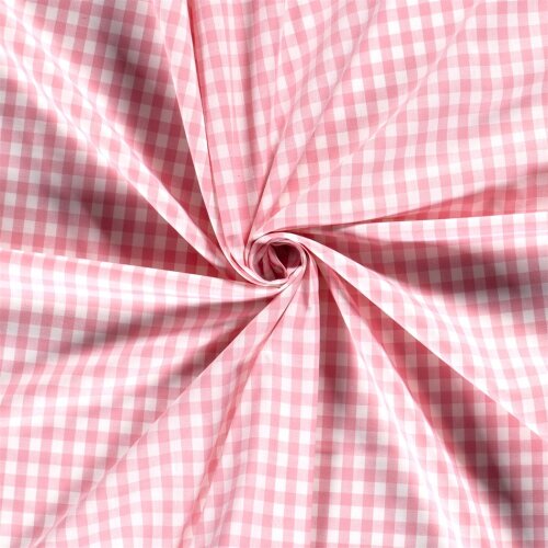 Cotton poplin yarn dyed - Vichy check 10mm pink