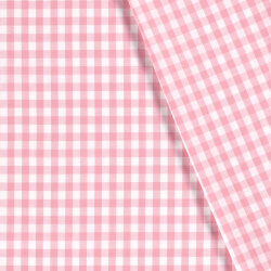 Cotton poplin yarn dyed - Vichy check 10mm pink