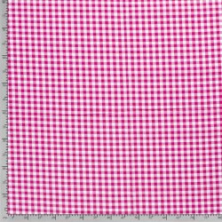 Popelín de algodón teñido en hilo - cuadros vichy 10mm rosa