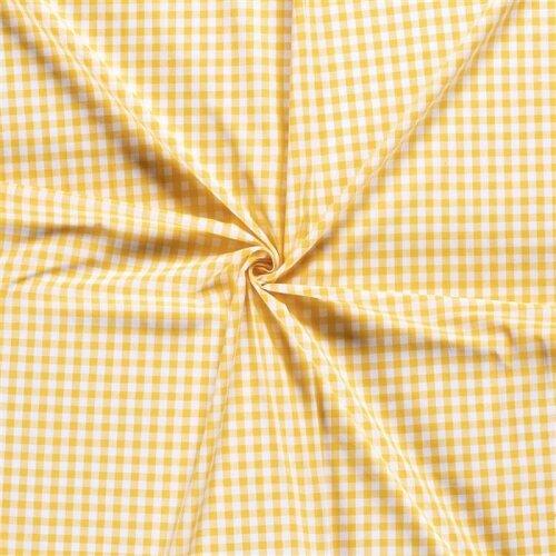 Cotton poplin yarn dyed - Vichy check 10mm yellow