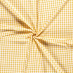 Katoen poplin garen geverfd - Vichy ruit 10mm geel