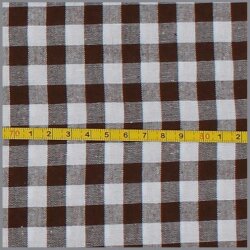 Cotton poplin yarn dyed - Vichy check 10mm brown