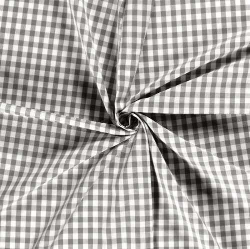 Cotton poplin yarn-dyed - Vichy check 10mm dark grey