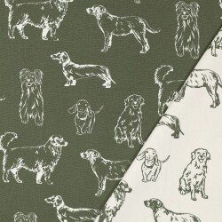 Canvas Hunde - olivgrün