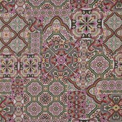 Canvas Digital orientalisches Mosaik - weiss/dunkelrot