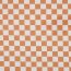 Cotton poplin small chequered pattern - cream/orange
