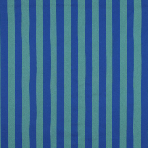 Cotton poplin block stripes - cobalt blue/sage