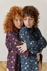 Popeline di cotone glitterato paisley - blu notte