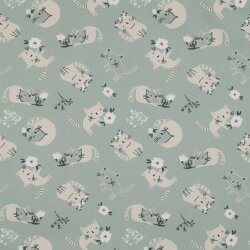 POPELINE FINE GOTS CATS - MENTA