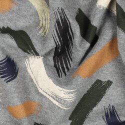 SOFT SWEAT MELANGE BRUSH STROKES - ANTRACITOVÁ MELANŽ