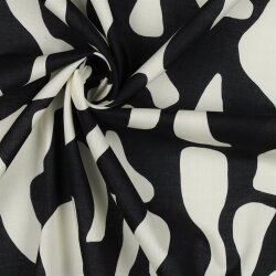 ABSTRACTO DE VOILE DE ALGODÓN - NEGRO