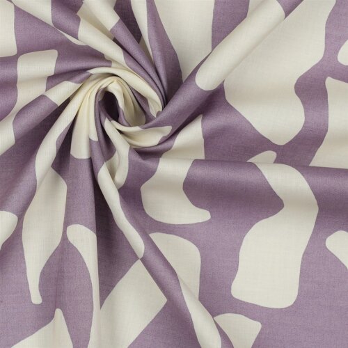 VOILE DI COTONE ASTRATTO - MALVA