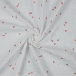 Musselin kleine Herzen - weiss