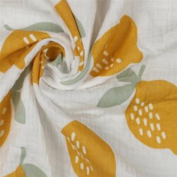 Musselin große Zitronen - weiß