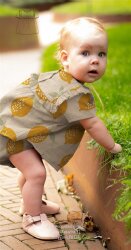 Musselin große Zitronen - weiß