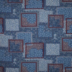 Viskose Popeline Patchwork - indigo