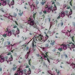 DOUBLE GAUZE DIGITAL FLOWERS - WHITE