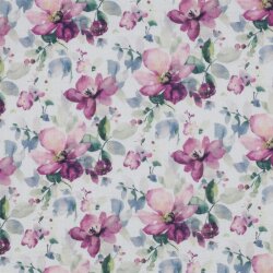 DOUBLE GAUZE DIGITAL FLOWERS - WHITE