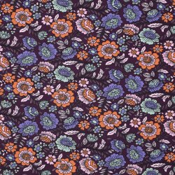 JERSEY FLOWERS - POURPRE FONCÉ