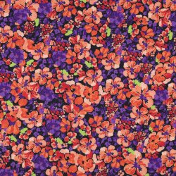 JERSEY DIGITAL FLOWERS - NAVY